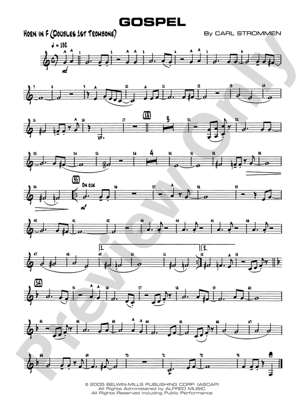 Gospel 1st F Horn 1st F Horn Part Digital Sheet Music Download 