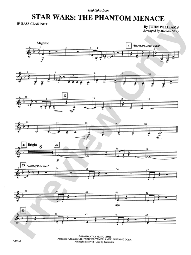 Duel Of The Fates (from Star Wars: The Phantom Menace) sheet music for  trumpet solo