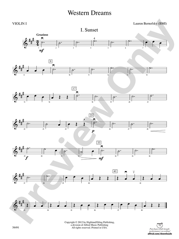 Western Dreams 1st Violin 1st Violin Part Digital Sheet Music Download