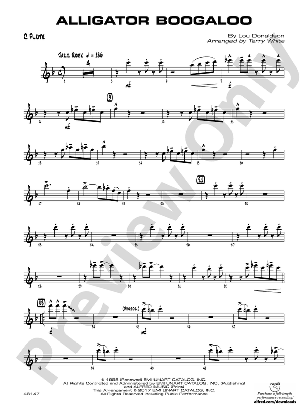 Alligator Boogaloo: Flute: Flute Part - Digital Sheet Music Download