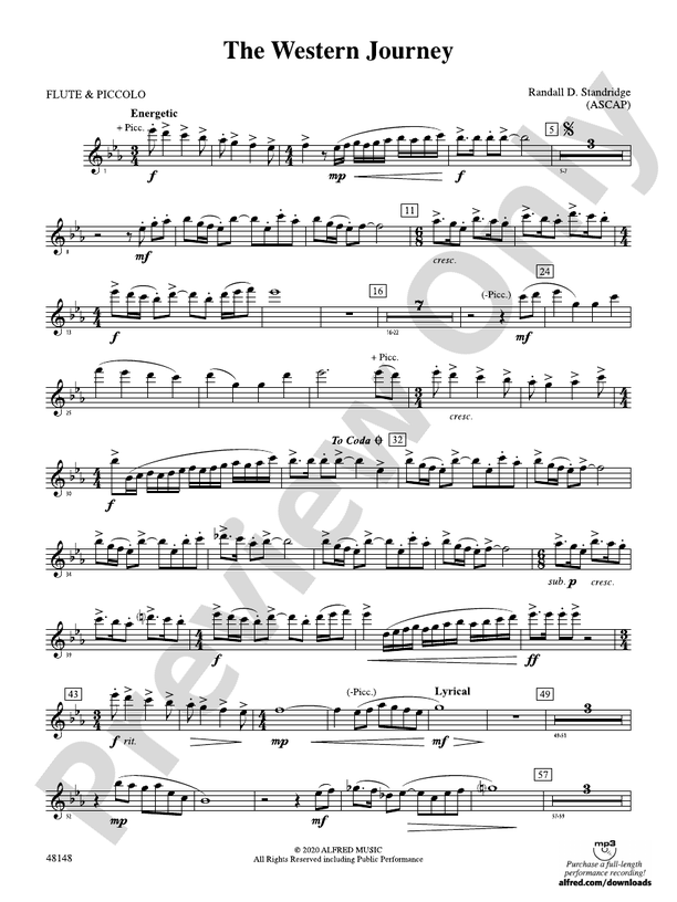The Western Journey Flute Flute Part Digital Sheet Music Download