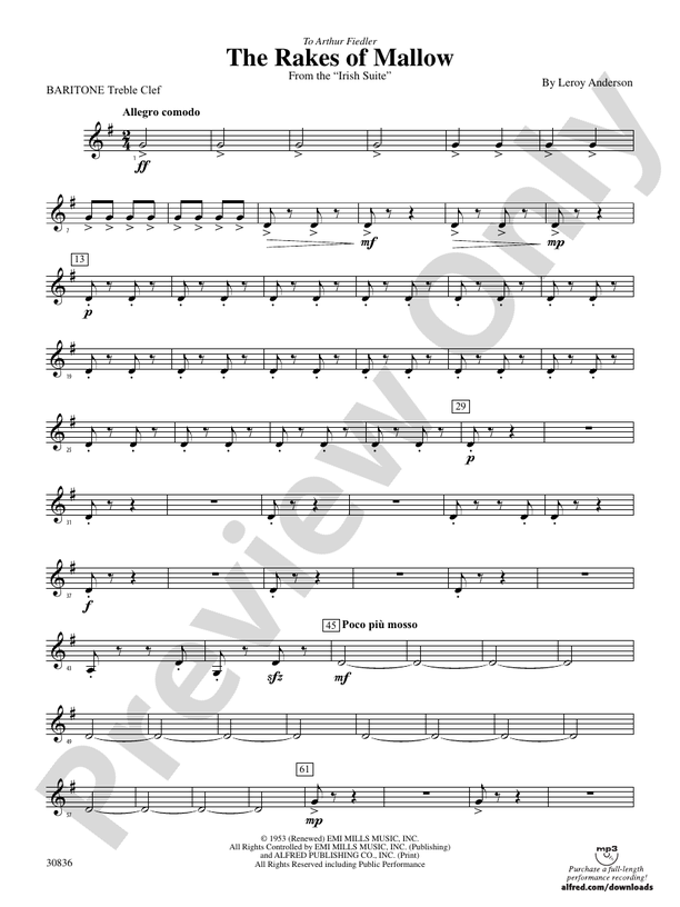 The Rakes of Mallow (from the Irish Suite) (wp) Baritone T.C. (wp