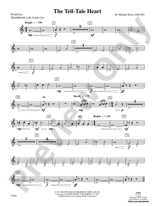 The Tell-Tale Heart: (wp) 1st B-flat Trombone T.C.