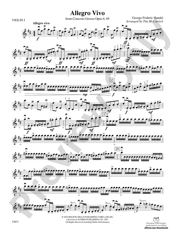 Allegro Vivo: 1st Violin