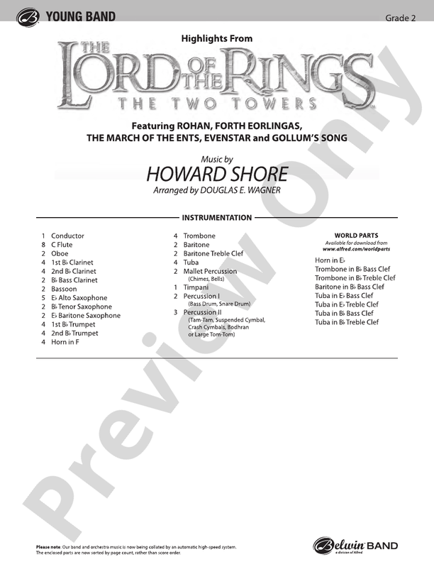 The Lord Of The Rings The Two Towers Highlights From Score Concert