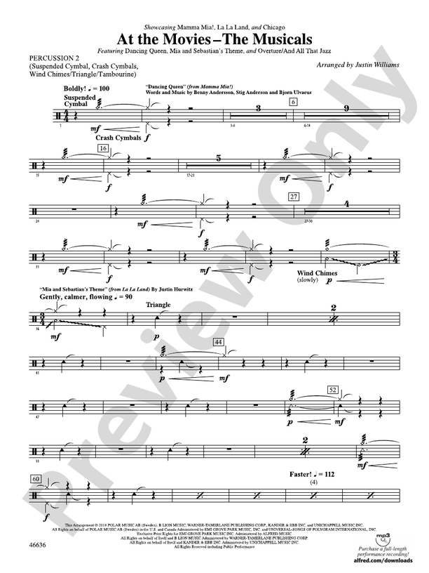 At the MoviesThe Musicals 2nd Percussion 2nd Percussion Part Digital Sheet Music Download