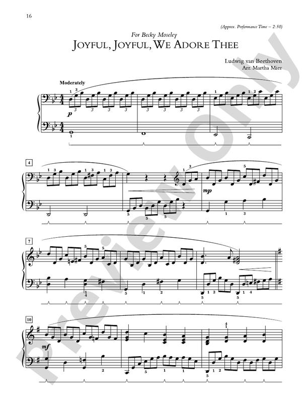 Joyful, Joyful, We Adore Thee - Piano Solo