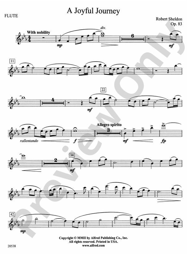 A Joyful Journey Flute Flute Part Digital Sheet Music Download