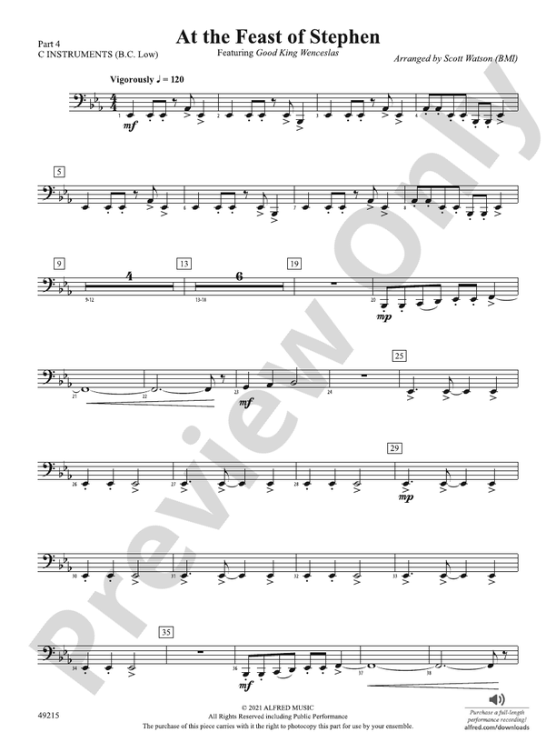 At the Feast of Stephen: Part 4 - C Instruments (B.C. Low): Part 4 - C ...