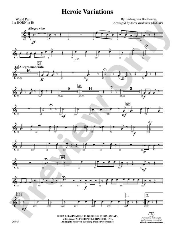 Heroic Variations (wp) 1st Horn in Eflat (wp) 1st Horn in Eflat