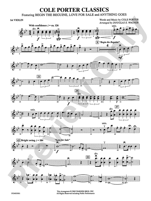 Cole Porter Classics: 1st Violin