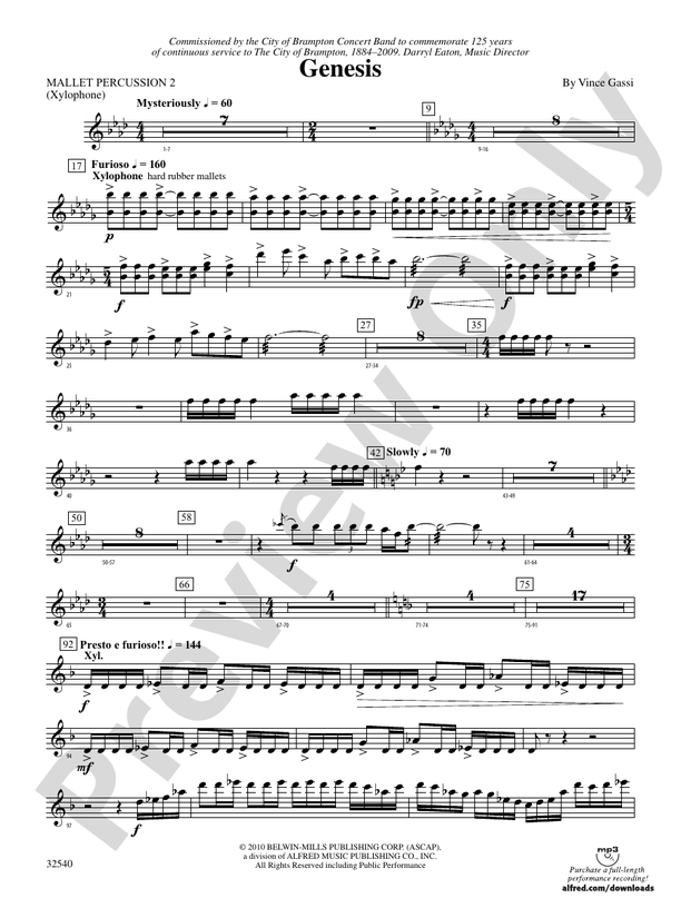 Genesis 2nd Mallet Percussion 2nd Mallet Percussion Part Digital