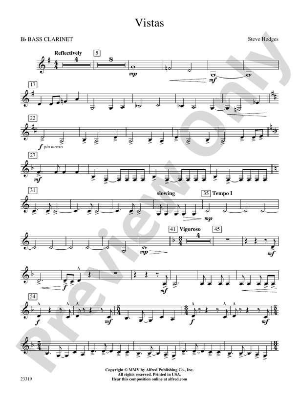 Vistas Bflat Bass Bflat Bass Part Digital Sheet