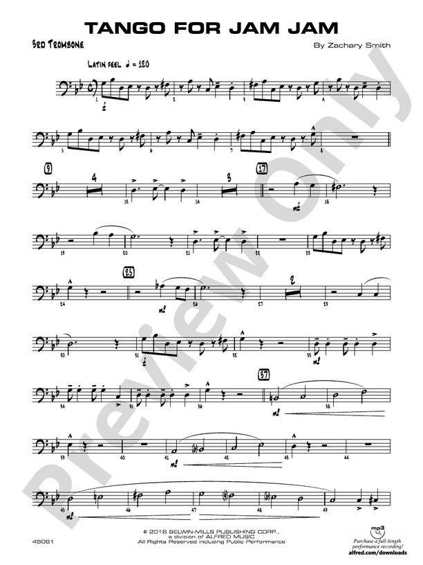 Tango for Jam Jam 3rd Trombone 3rd Trombone Part Digital Sheet