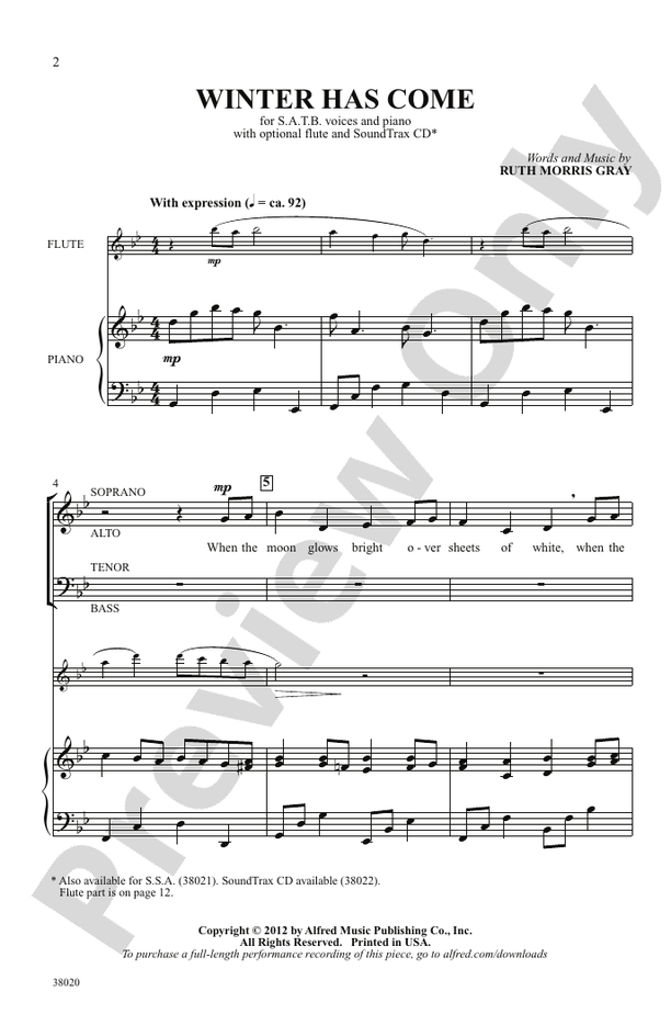 Winter Has Come: SATB Choral Octavo: Ruth Morris Gray - Digital Sheet ...