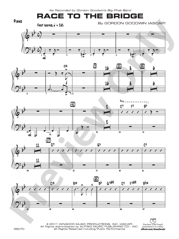Race to the Bridge Piano Piano Part Digital Sheet Music Download