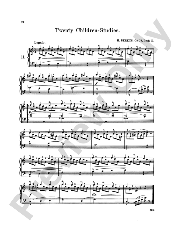 Berens: 20 Children's Studies, Op. 79