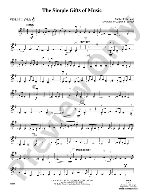 Simple Gifts (appalachian shaker song) Sheet music for Viola