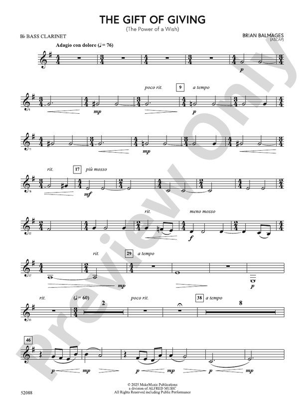 The Gift of Giving: B-flat Bass Clarinet