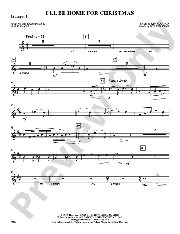I'll Be Home for Christmas: 1st B-flat Trumpet