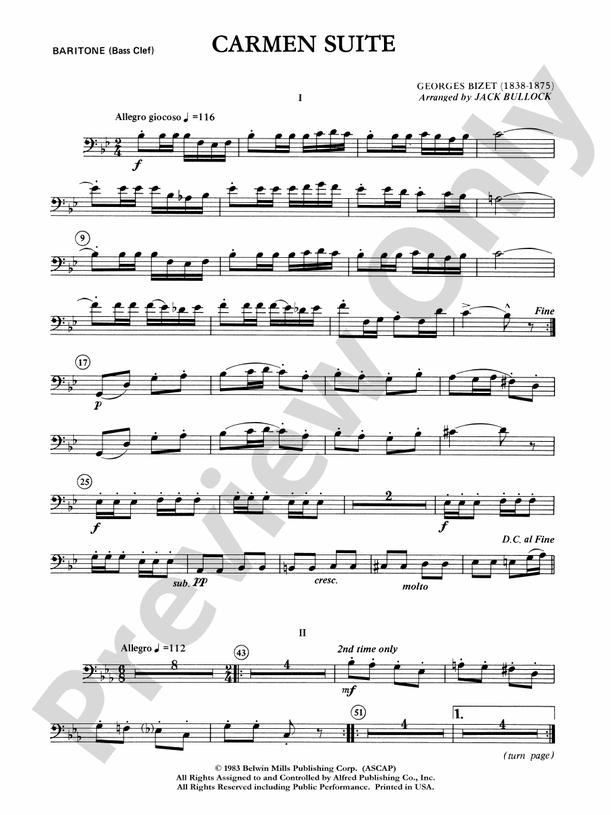 Carmen Suite: Baritone B.C.: Baritone B.C. Part - Digital Sheet Music ...