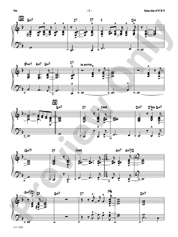 Song from M*A*S*H: Piano Accompaniment