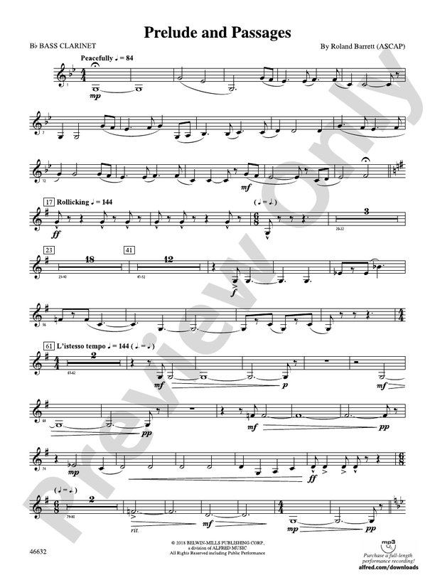 Prelude and Passages Bflat Bass Bflat Bass Part