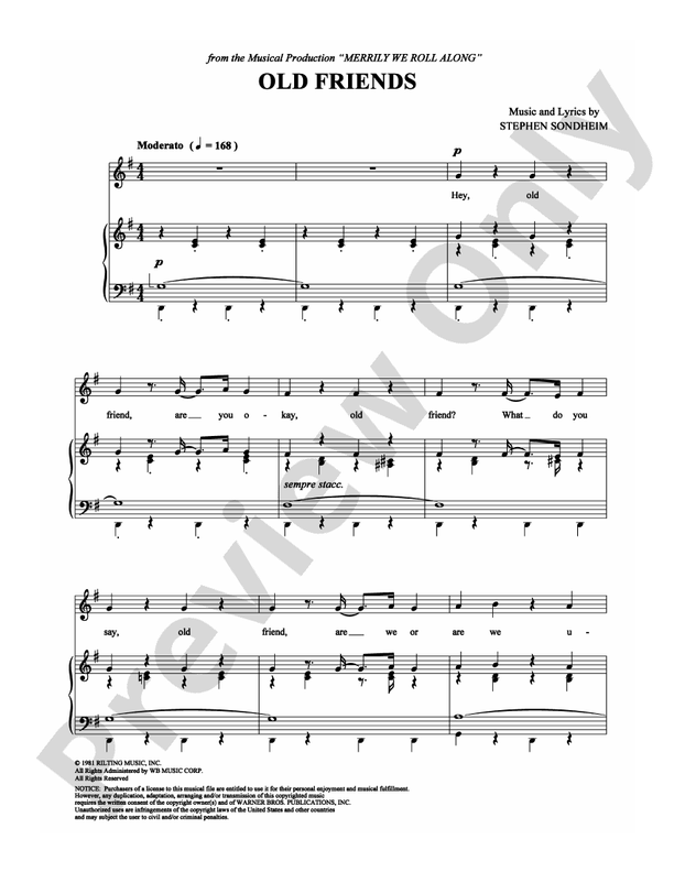 Old Friends: Piano/Vocal/Chords: Stephen Sondheim - Digital Sheet