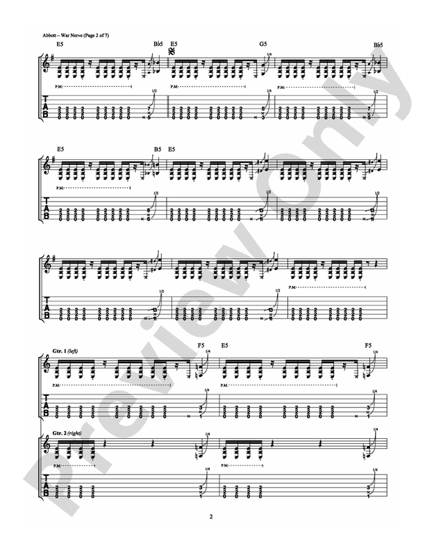 War Nerve: Guitar TAB: Pantera - Digital Sheet Music Download