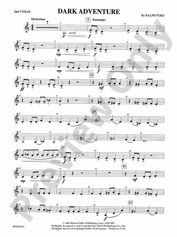 Dark Adventure: 2nd Violin: 2nd Violin Part - Digital Sheet Music Download