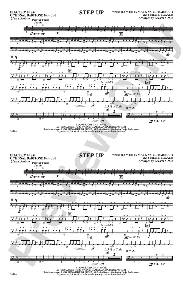 Step Up Electric Bass Electric Bass Part Digital Sheet Music Download