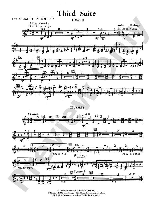 Third Suite (I. March, II. Waltz, III. Rondo): 1st & 2nd B-flat Trumpets