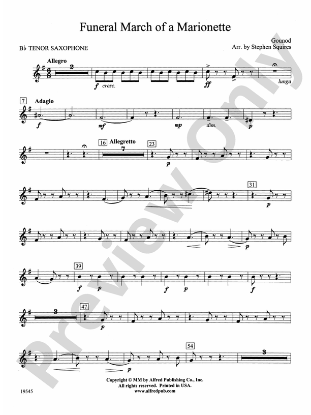 Funeral March of a Bflat Tenor Saxophone Bflat Tenor
