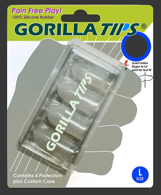 Gorilla Tips Fingertip Protectors Clear Size Large