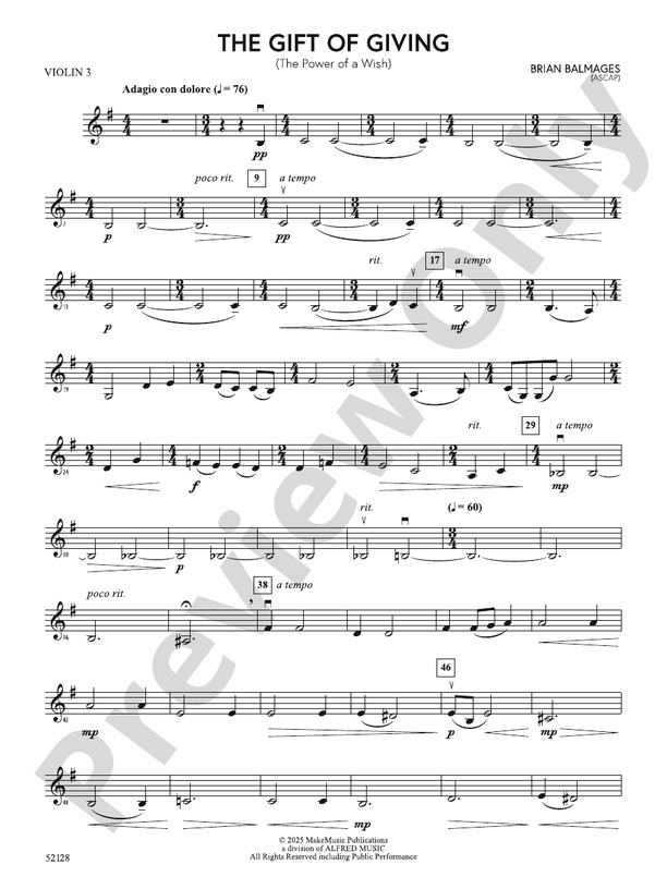 The Gift of Giving: 3rd Violin (Viola [TC])