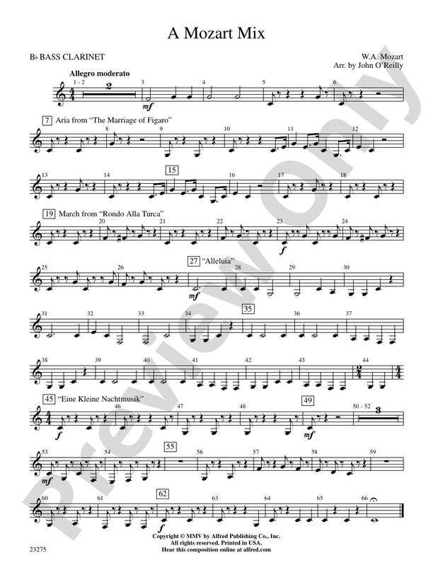 A Mozart Mix: B-flat Bass Clarinet