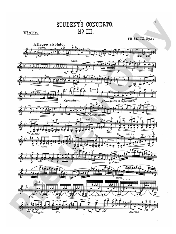 Seitz: Student's Concerto No. 3 in G Minor, Op. 12