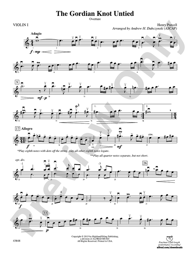 The Gordian Knot Untied 1st Violin 1st Violin Part Digital Sheet