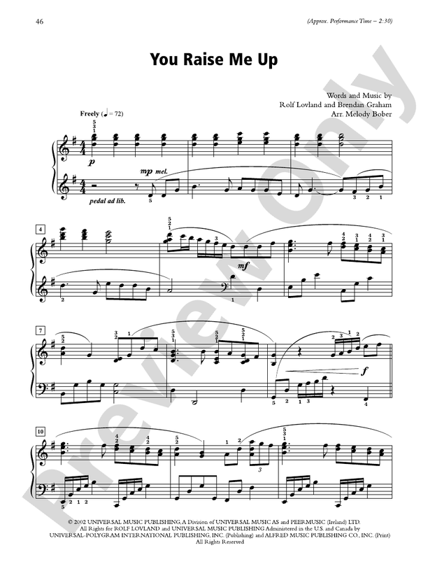 You Raise Me Up - Piano Solo