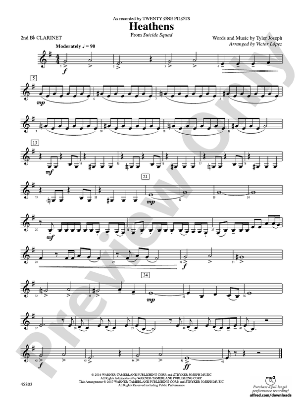 Traitor / Heather Sheet music for Piano, Clarinet in b-flat, Cello