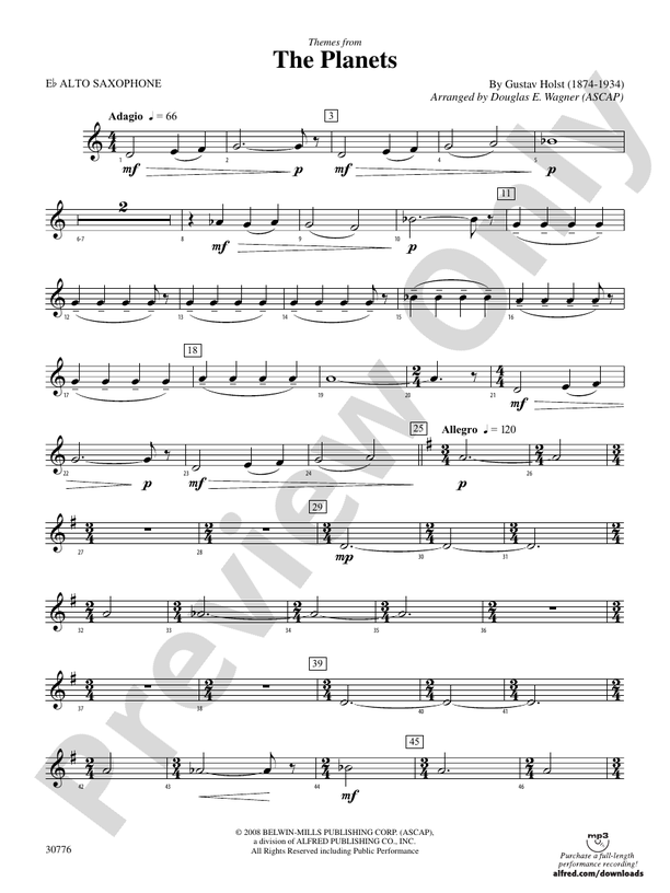 Saxophone sheet music 