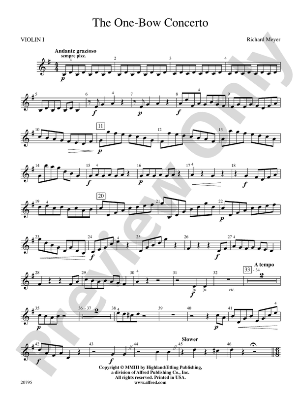 The One-Bow Concerto: 1st Violin: 1st Violin Part - Digital