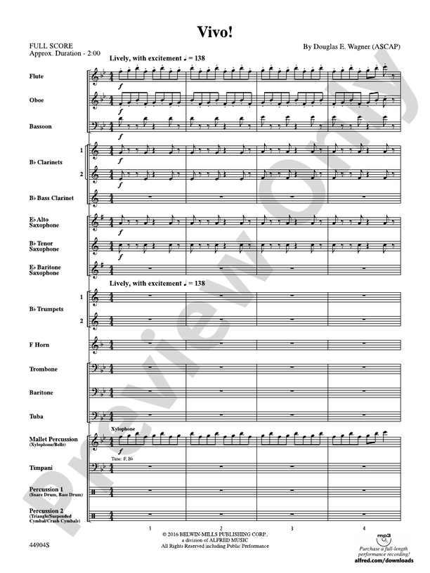 Vivo! Score Concert Band Score Digital Sheet Music Download