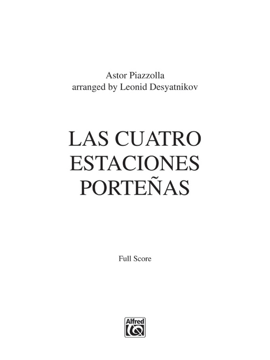 Las Cuatro Estaciones Porteñas by Astor Piazzolla - String