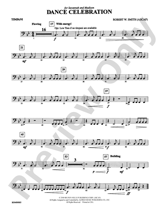 Dance Celebration: E-flat Alto Saxophone by Robert W. Smith - Concert Band  - Digital Sheet Music