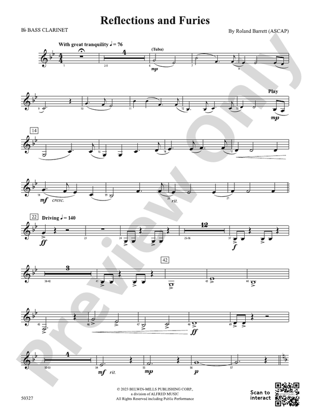 Reflections and Furies Bflat Bass Bflat Bass Part