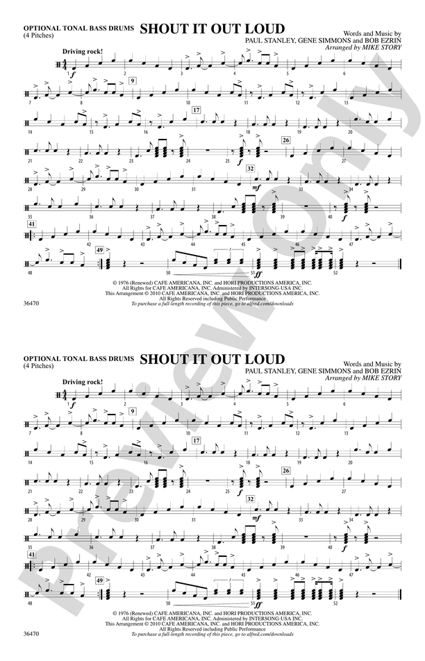 Shout It Out Loud: Baritone B.C.: Baritone B.C. Part - Digital Sheet Music  Download