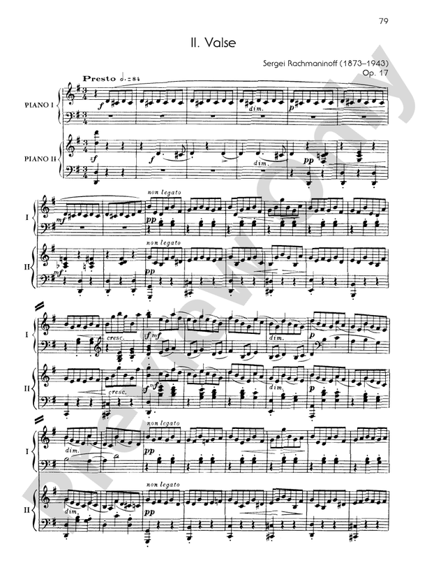 Suite No. 2, Opus 17 - II. Valse - Piano Duo (2 Pianos, 4 Hands)