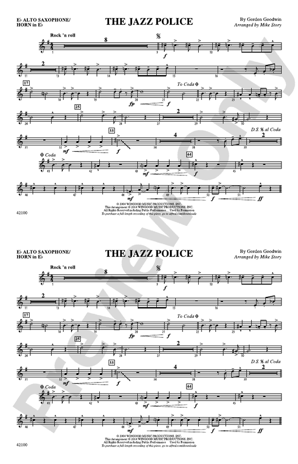 The Jazz Police Eflat Alto Saxophone Eflat Alto Saxophone Part Digital Sheet Music Download