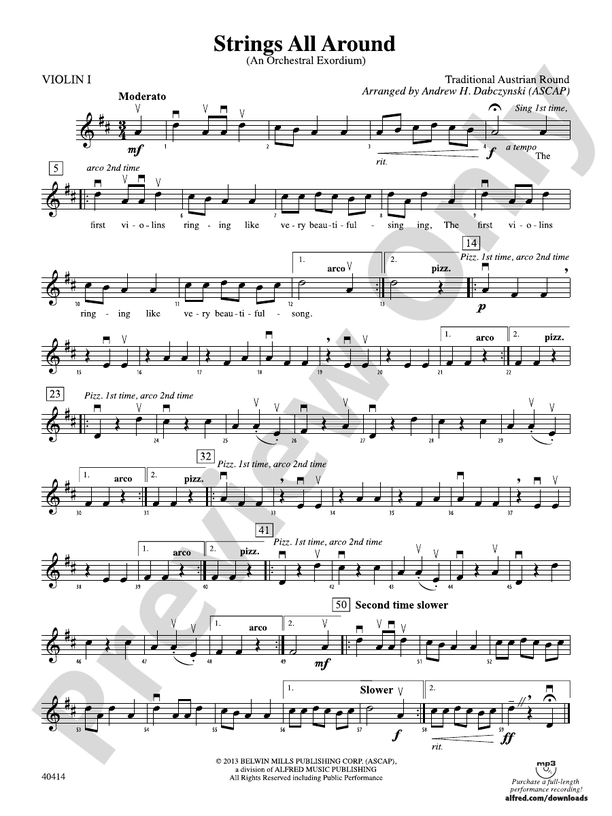 Strings All Around 1st Violin 1st Violin Part Digital Sheet Music Download 1265